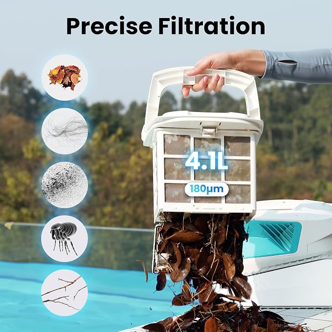 Poolmate Hydro 3 All-in-one Pool Vacuum Robot, 200mins Runtime Cordless Pool - Image 5