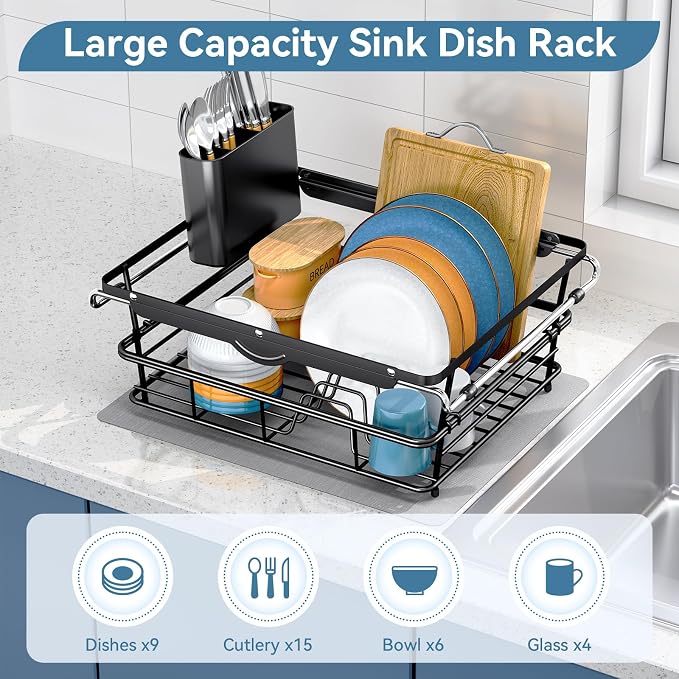 Over the Sink Dish Drying Rack, In Sink Dish Drying Racks, Expandable Dish Rack - Image 4