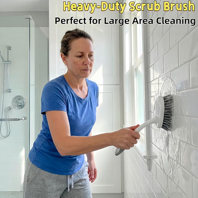 Scrub Brush for Cleaning-3 Pack Heavy-Duty Scrub Brushes Set Shower Scrubber - Image 6