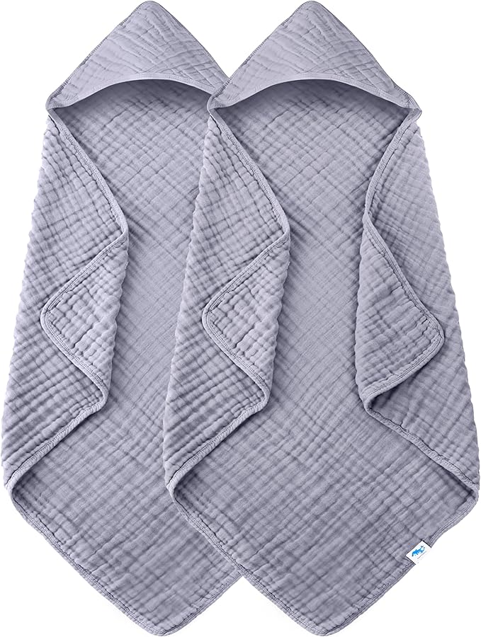 SWEET DOLPHIN Muslin Hooded Baby Bath Towels by SWEET+DOLPHIN