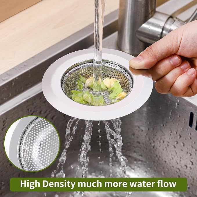 2Pcs Kitchen Sink Drain Strainer, Stainless Steel Kitchen Sink Strainer - Image 2