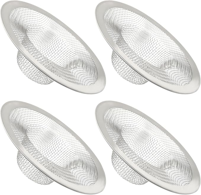 4 Pack Heavy Duty Stainless Steel Kitchen Sink Strainer, 3.54" Top / 1.65" Mesh by PHITUODA