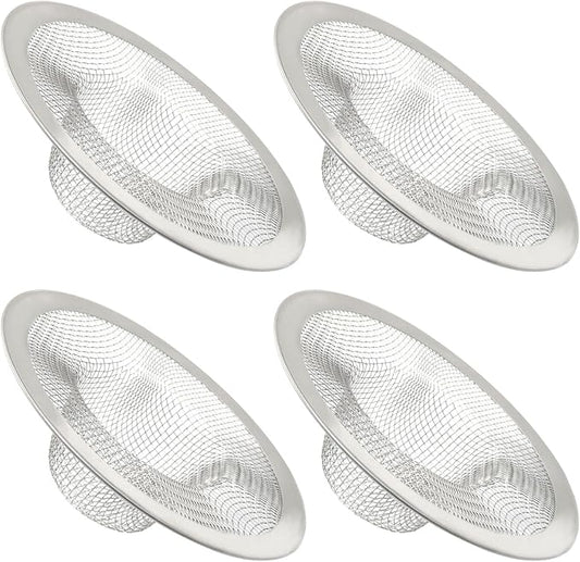 4 Pack Heavy Duty Stainless Steel Kitchen Sink Strainer, 3.54" Top / 1.65" Mesh by PHITUODA