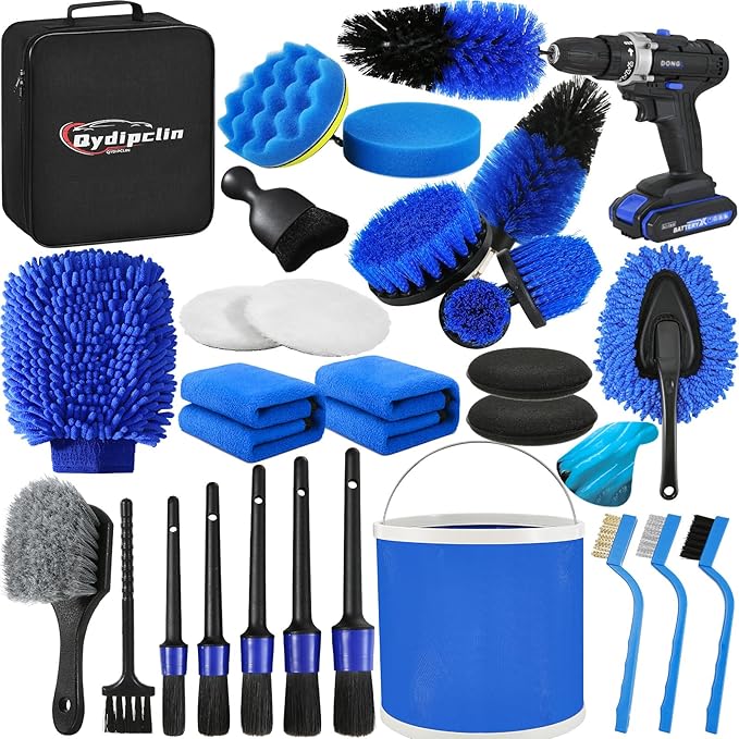 29Pcs Car Detailing Kit, Car Detailing Brush Set, Car Wash Cleaning Kit by Qydipclin