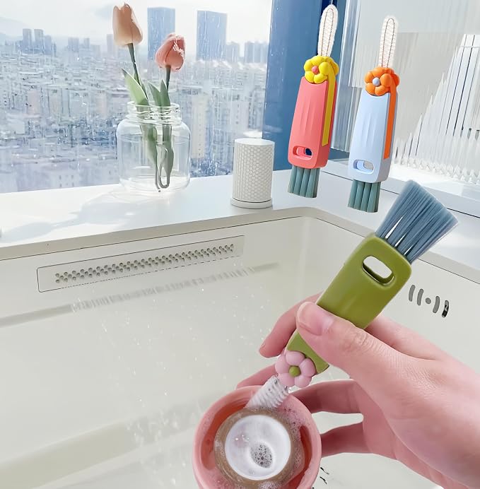 3 in 1 Cup Lid Cleaning Brush, Water Bottle Cleaner Brush, Portable Cup Lid Gap - Image 6