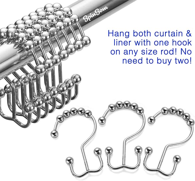 2lbDepot Shower Curtain Rings Hooks - Image 5
