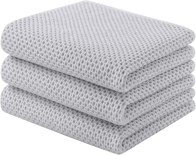 Homaxy 100% Cotton Waffle Weave Kitchen Towels, Quick Drying Cleaning Towels by Homaxy