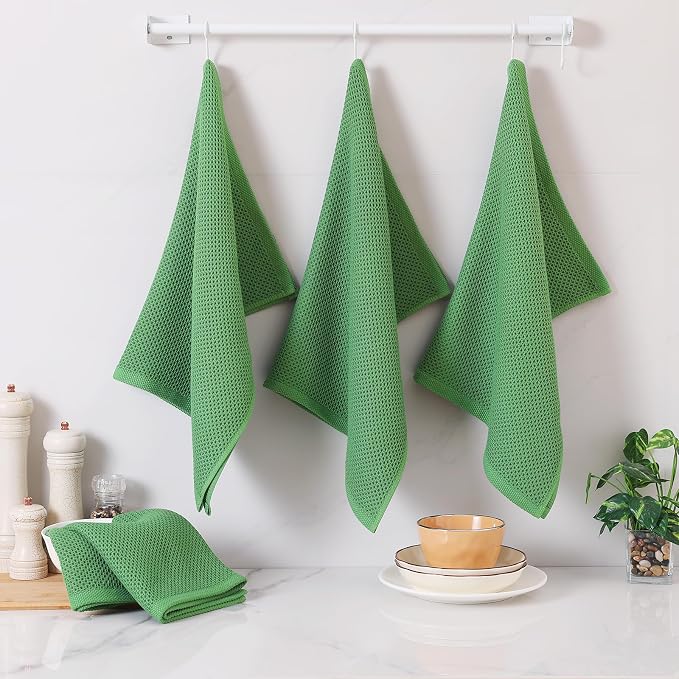 Homaxy 100% Cotton Waffle Weave Kitchen Dish Towels, Ultra Soft Absorbent Quick - Image 6