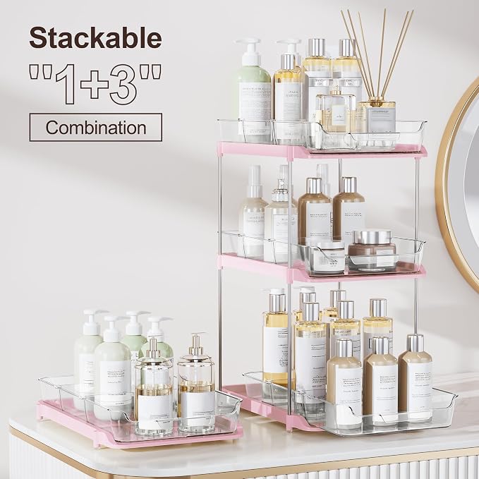 Delamu 2-Tier Multi-Purpose Bathroom Under Sink Organizers and Storage - Image 3