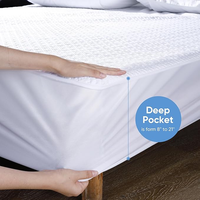 Cooling Waterproof Mattress Protector Queen Size, Mattress Cover 3D Air Fabric - Image 5