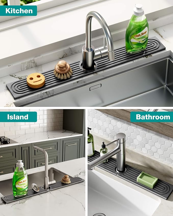 Stone Faucet Mat for Kitchen Sink, Diatomite Sink Protectors - Image 8