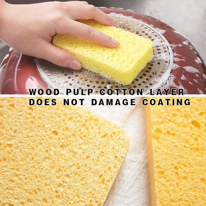 Large Cellulose Sponges, Thick Heavy Duty Scrub Sponges, Kitchen Sponges - Image 2