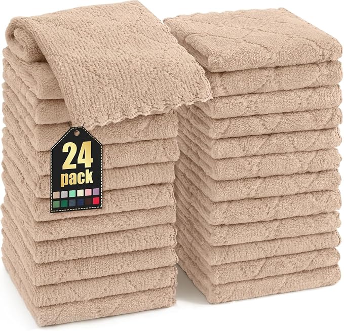 Homaxy 24 Pack Kitchen Dish Cloths, Super Soft and Absorbent Coral Velvet Dish by Homaxy