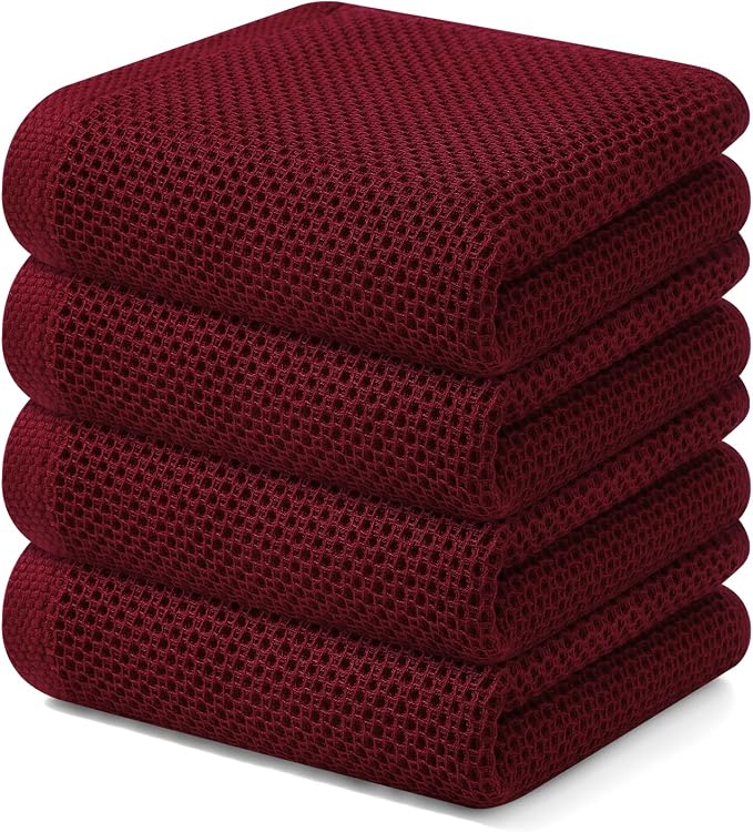 Kitinjoy 100% Cotton Waffle Weave Kitchen Hand Towels by Kitinjoy