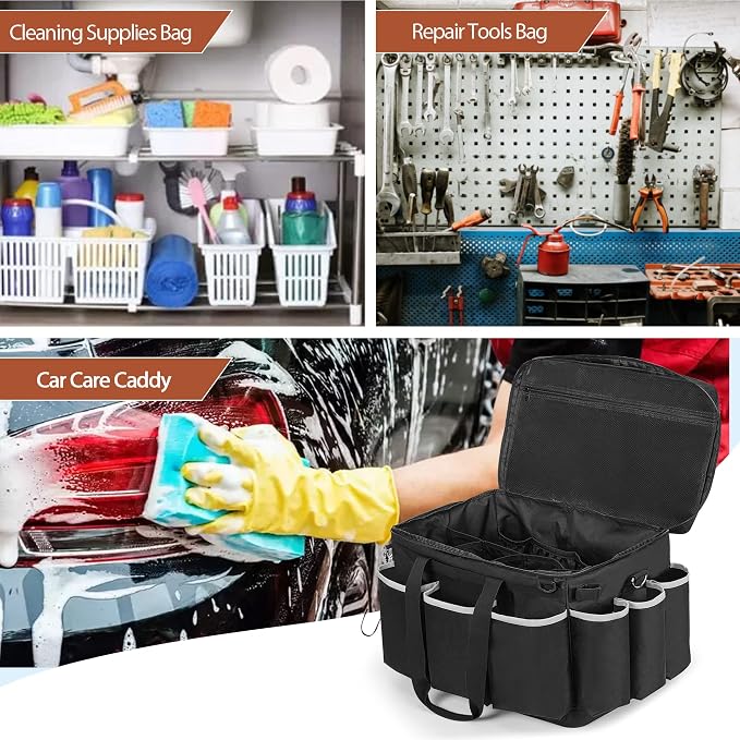 Extra-Large Detailing Bag with Waterproof EVA Hard Bottom, Auto Detail Supplies - Image 7