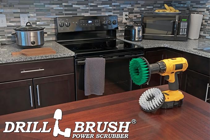 Drill Brush - Kitchen Tools - Grout Cleaner - Large Spin Brush Kit - Clean Stove - Image 6