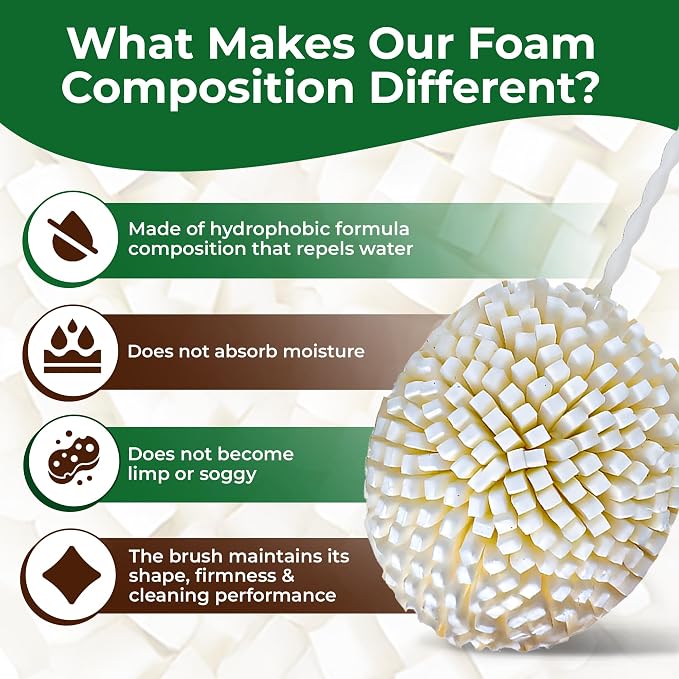 Tupkee Small Glass Cleaning Brush – Soft Non-Scratch Foam Bristles – Glass - Image 3