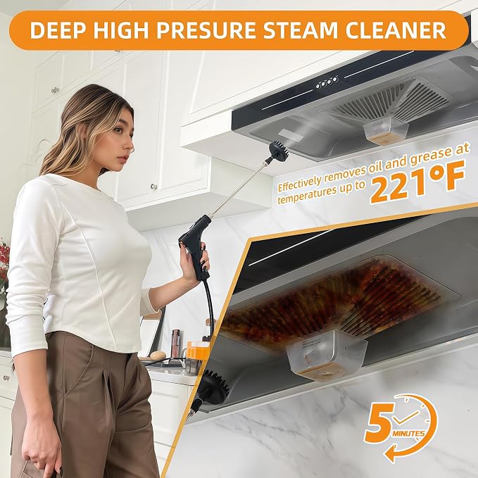 Handheld Pressurized Steam Cleaner， 6-Level Adjustable Handle 20s Heat-Up Big - Image 2