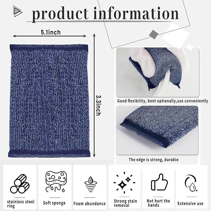 Steel Wool Scrub Sponges – Non-Scratch Microfiber Kitchen Scrubbers - Image 4