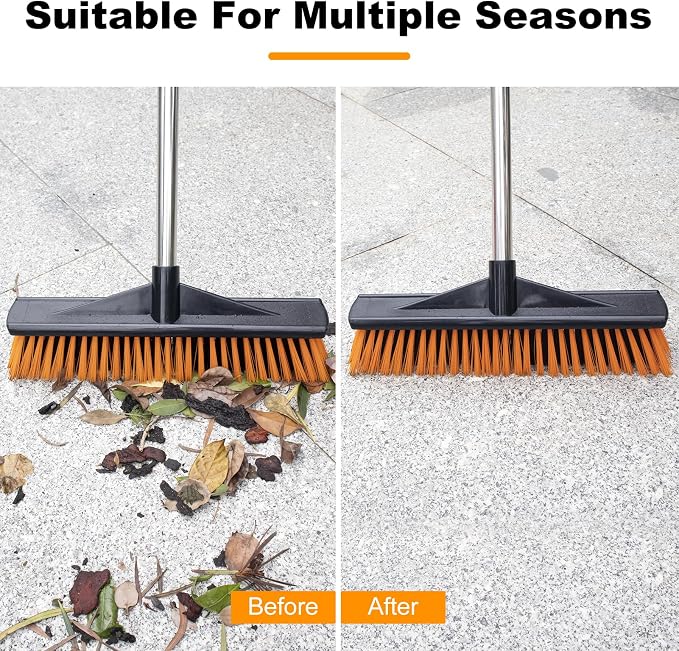 18" Heavy Push Broom for Outdoor Floor Cleaning Heavy Duty Outdoor Broom - Image 7