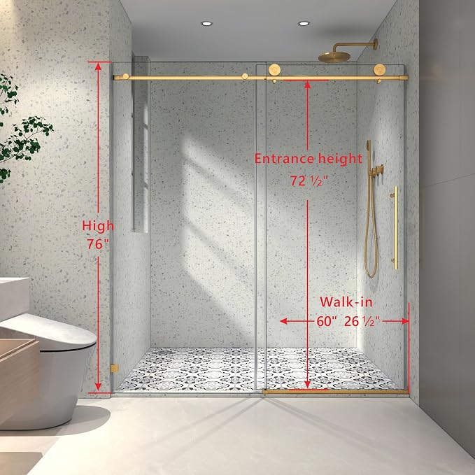 Favfurish Single Sliding Shower Door, Bathroom Glass Door - Image 5
