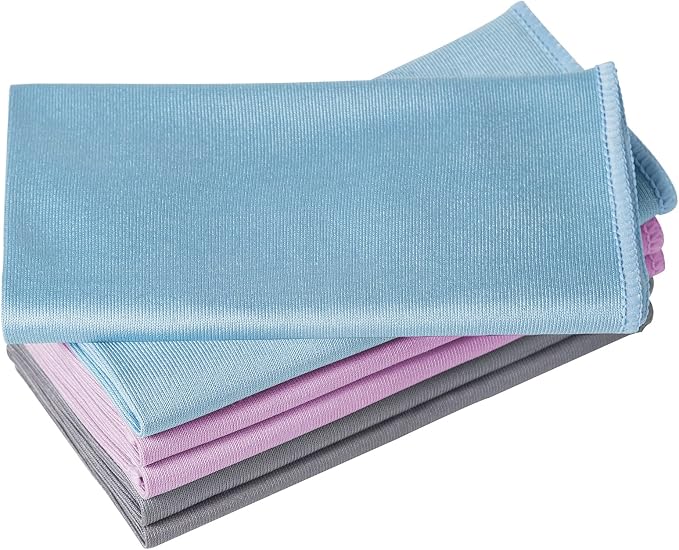 6 Pack Microfiber Glass Cleaning Cloth, 16 Inch X 16 Inch, Lint Free Quickly by Puomue