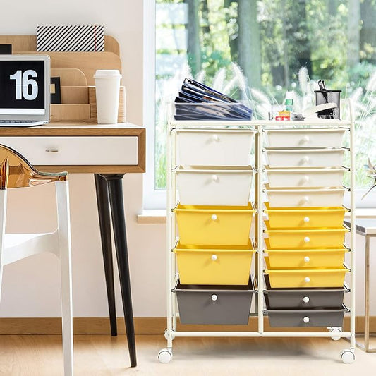 GOFLAME 15-Drawer Rolling Storage Cart, Utility Cart - Image 2