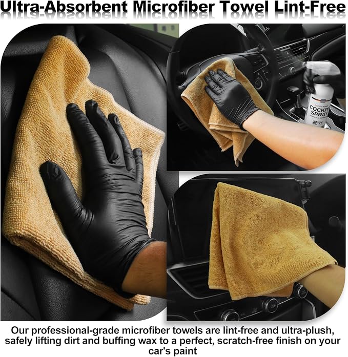 10PCS Car Cleaning Kit, Car Detailing Kit Interior Cleaner, Long Bristle Horse - Image 5
