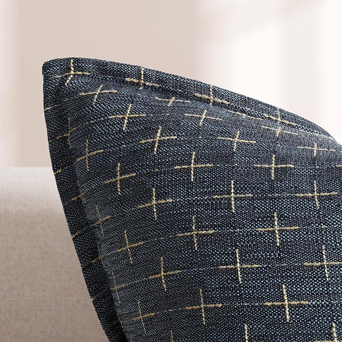 ZWJD Pillow Covers 24x24 Set of 2 Soft Polyester Textured Pillow Covers - Image 2