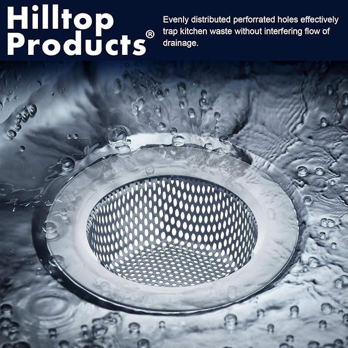 2 Pack - 4.5" Top / 3" Basket - Kitchen Sink Drain Strainer Large Basket Food - Image 3