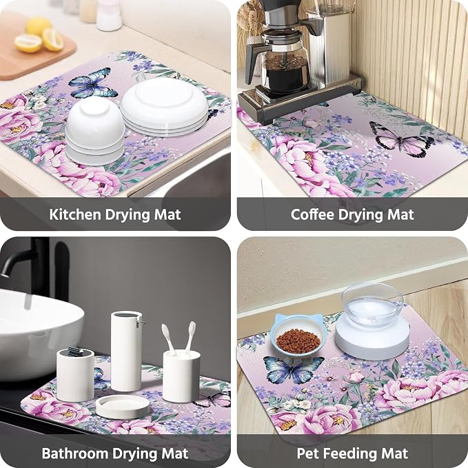 Dish Drying Mat for Kitchen Counter 18x24 Inch, Super Absorbent Dish Drainer Mat - Image 7