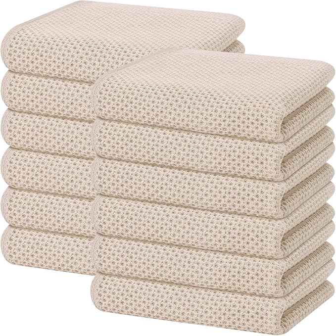 Homaxy 100% Cotton Waffle Weave Kitchen Dish Towels, Ultra Soft Absorbent Quick by Homaxy