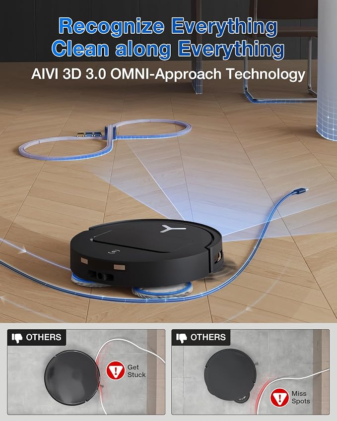 ECOVACS DEEBOT T50 Omni Robot Vacuum and Mop, 3.19” Ultra-Slim, 000Pa Suction - Image 4