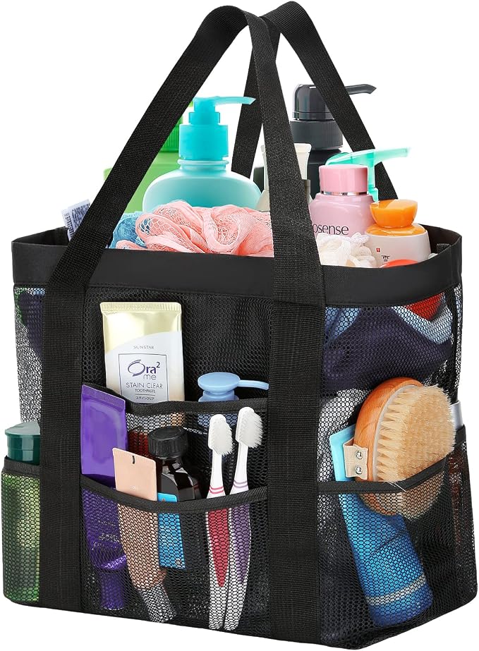 HAOGUAGUA Large Mesh Bathroom Shower Caddy, Mesh Beach Pool Bag, Portable by HAOGUAGUA