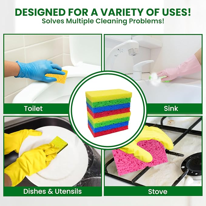 Cellulose Sponges – 24-Pack Multicolored Compressed Natural - Image 5