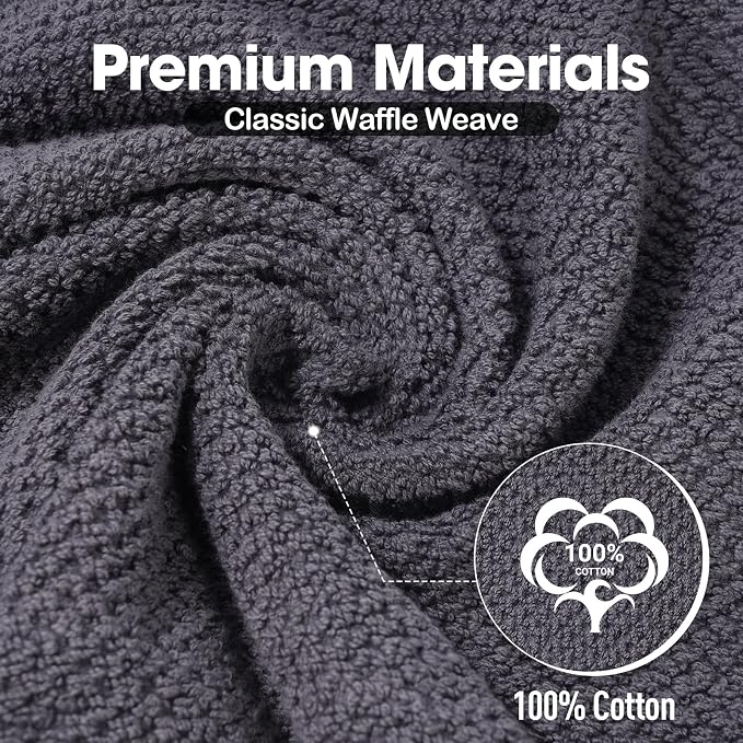 100% Cotton Waffle Weave Kitchen Dish Cloths, 6 Colors - Image 3