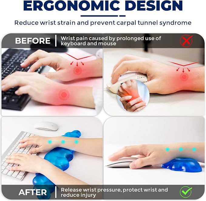 Gel Cloud Keyboard & Mouse Wrist Rest Set - Image 3