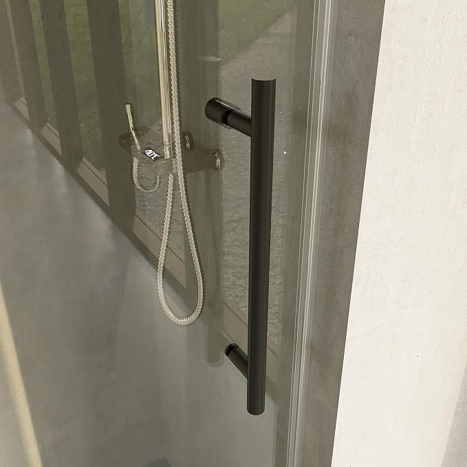 Frameless Shower Door, 3/8" Clear Tempered Glass, Waterproof Bathroom Shower - Image 4