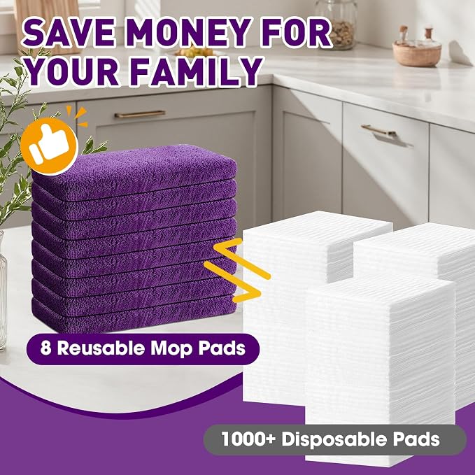 Microfiber Mop Pads, Dry Flat mop Cover & Washable Wet Pads Refill - Image 5