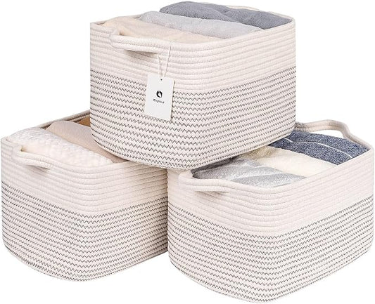 Medium and Large Woven Basket//With Handle, Used by Laughbird