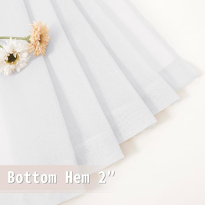 Tollpiz Sheer Door Curtain Closet Linen Textured Curtains Sheer Doorway Light - Image 7
