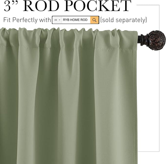 RYB HOME Small Curtains for Door Windows - Image 2