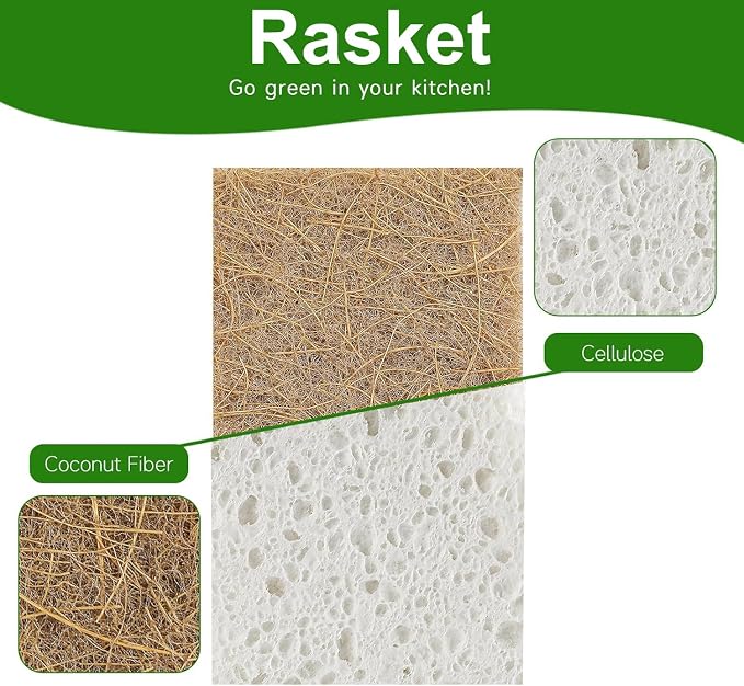 10 Pack Biodegradable Natural Sponges Kitchen - Image 2