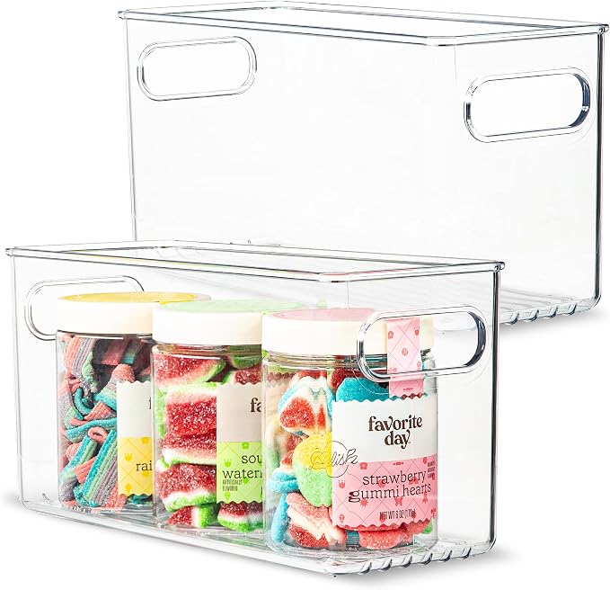 Plastic Food Storage 2 Pack Clear Container Bin by primebox