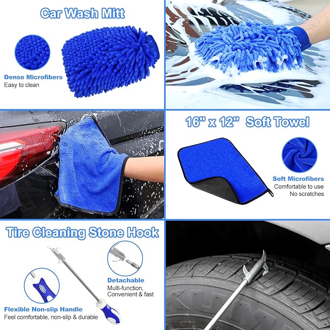 12Pcs Wheel Brush Kit for Cleaning Wheel and Tire, Wheel and Rim Brush - Image 6