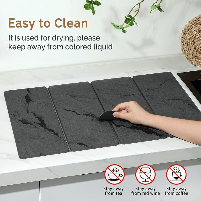 2 PCS Large Stone Dish Drying Mat - Image 5