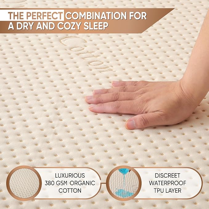 Luxury Waterproof Organic Mattress Protector Twin XL - Image 2
