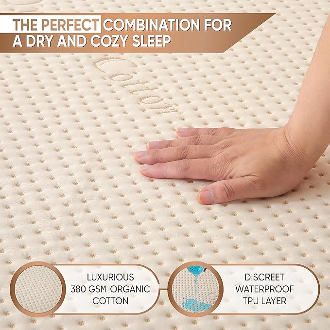 Luxury Waterproof Organic Mattress Protector Queen - Image 2