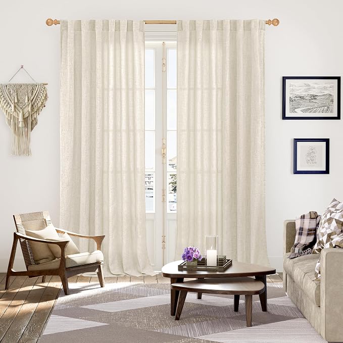 YoungsTex Extre Long Linen Curtains 102 Inch Length - Image 2