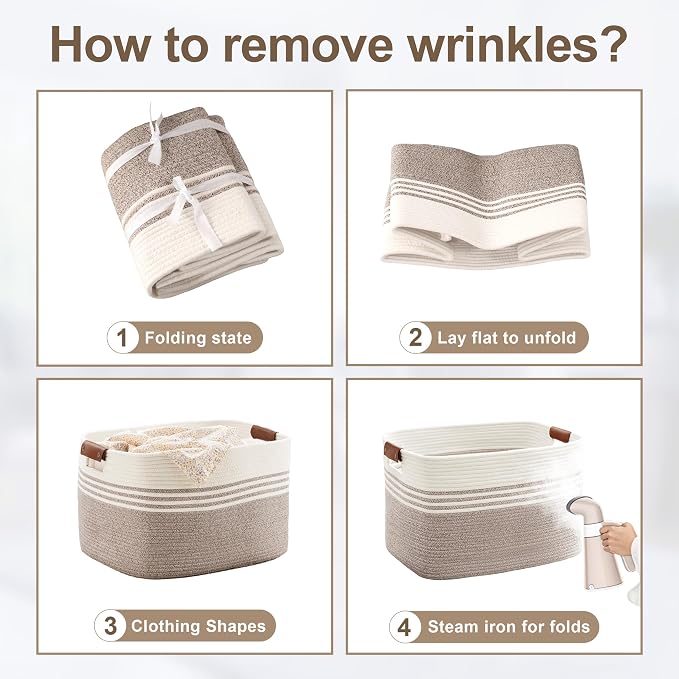 60L Large Laundry Basket with Leather Handles - Image 6
